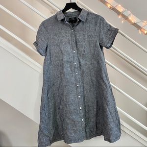 TAHARI - linen shirt dress